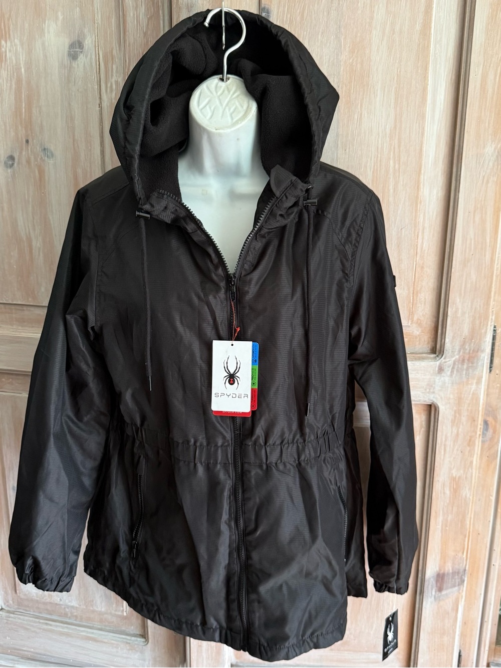 Spyder Black Hooded Ski & Snow Jacket Women’s Large NEW